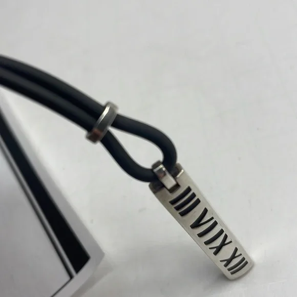 Authentic Tiffany & Co sterling Silver Bar & cord Necklace with COA - Picture 7 of 9